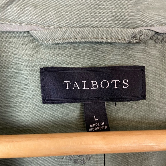 NWT Talbots SAFARI JACKET EMBROIDERED SAGE size Large - Picture 14 of 14